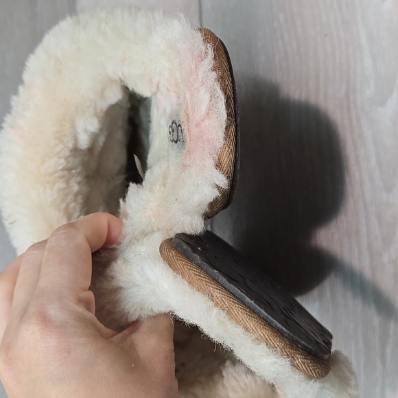 UGG Australia Women Suede Shearling Slippers Slip On Slide Sz 6 - Picture 6 of 10